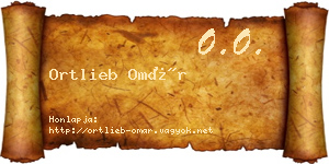 Ortlieb Omár névjegykártya